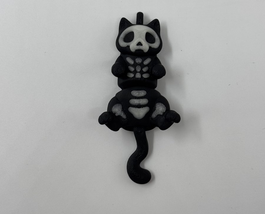 Кошка скелет брелок мини