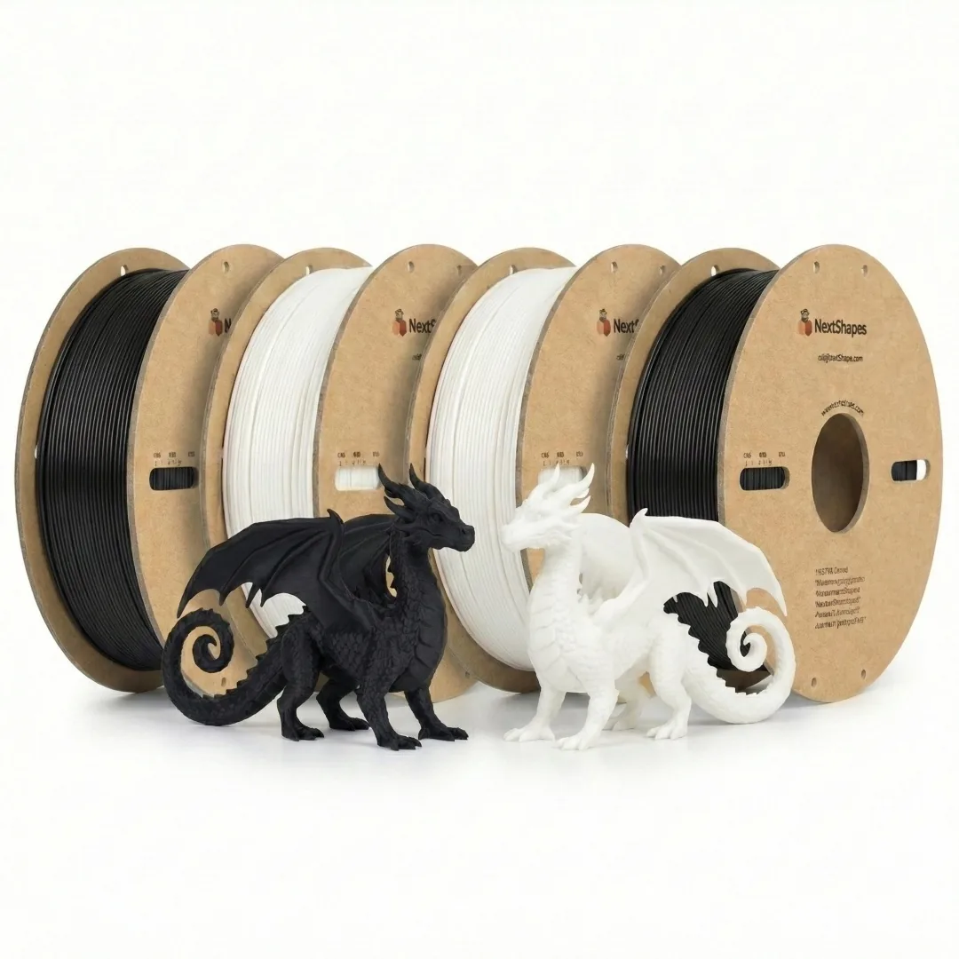 NextShapes PLA 1.75 мм 4 кг белый-черный