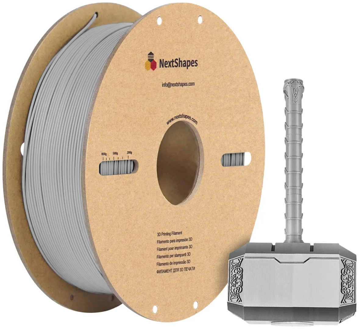 NextShapes PLA 1.75 мм 1 кг серебристый